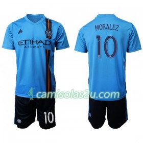 Camisolas de Futebol New York City FC MORALEZ 10 Criança Equipamento Principal 2019/20 Manga Curta